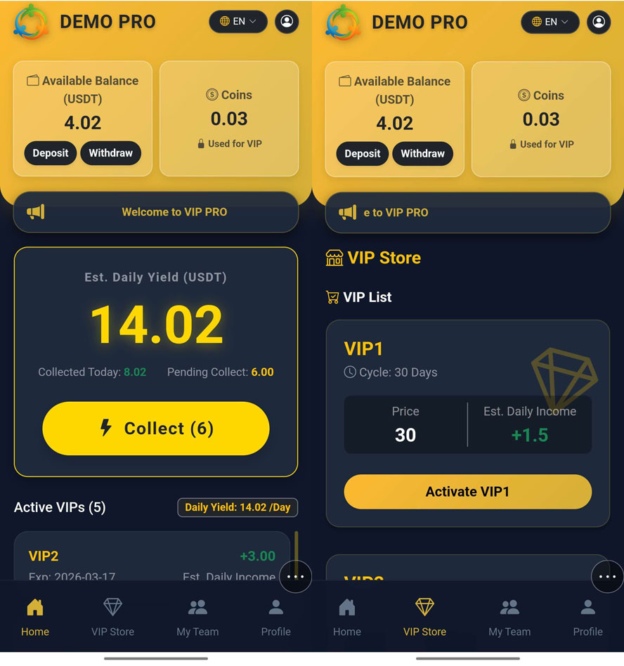 中英繁三语挂机分红系统前台截图