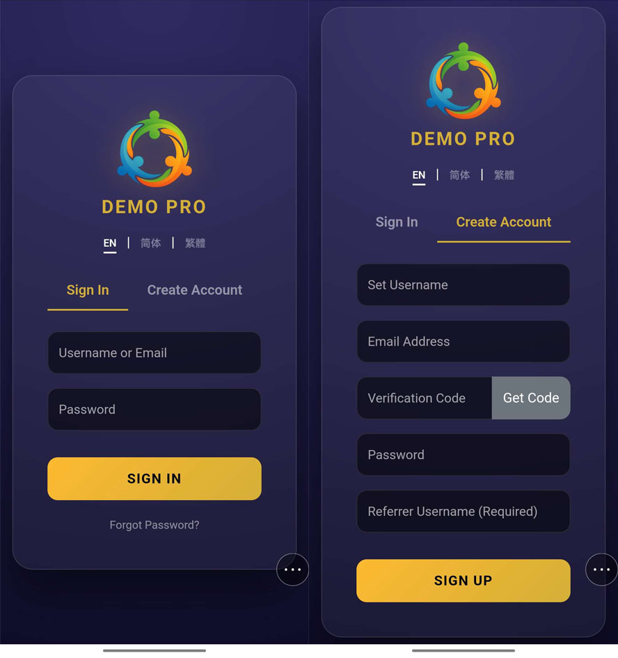 中英繁三语挂机分红系统前台截图